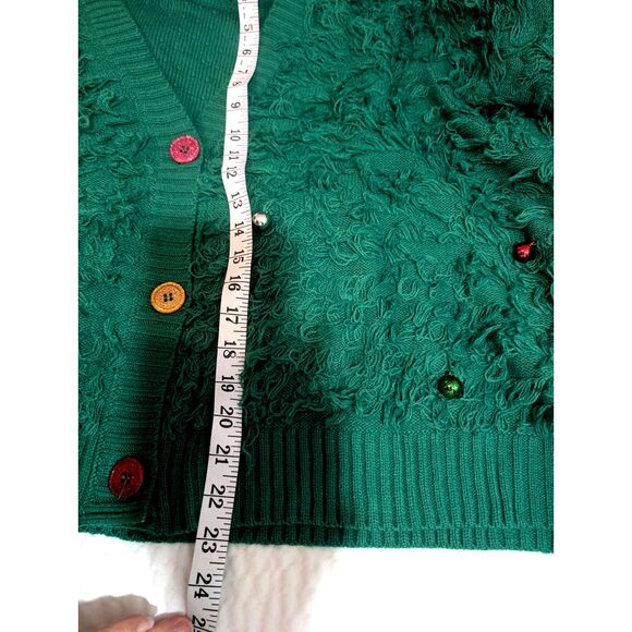 33 Degrees Women's Button Up Christmas Green Sweater Size 3XL - Picture 4 of 6